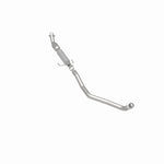 MagnaFlow 49502 oem grade direct-fit catalytic converter, rear three-quarter view of the turntable spin