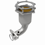 MagnaFlow 444311 carb direct-fit catalytic converter, rear view of the turntable spin