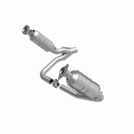 MagnaFlow 24397 hm grade direct-fit catalytic converter, front three-quarter view of the turntable spin