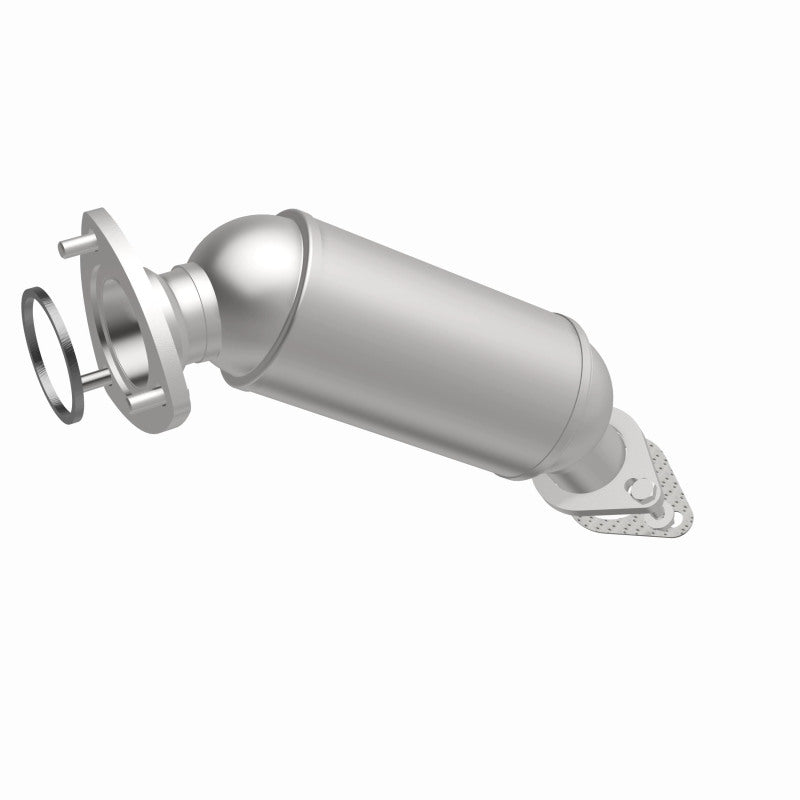MagnaFlow 49446 oem grade direct-fit catalytic converter, front three-quarter view of the turntable spin