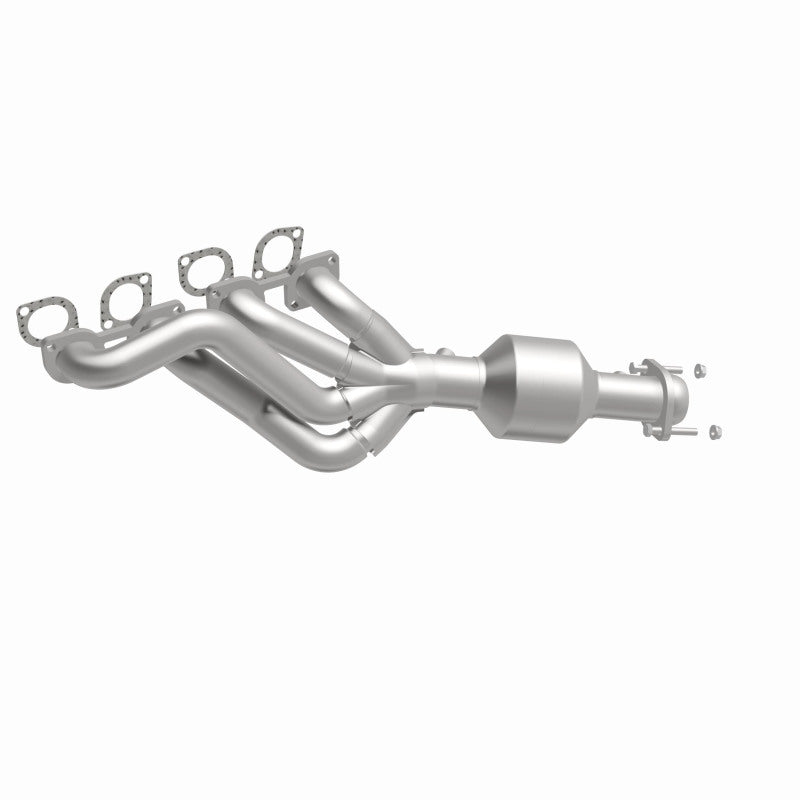 MagnaFlow 50400 hm grade manifold converter, front three-quarter view of the turntable spin