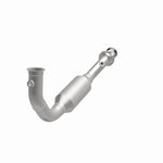 MagnaFlow 4551583 carb direct-fit catalytic converter, opposite front three-quarter view of the turntable spin