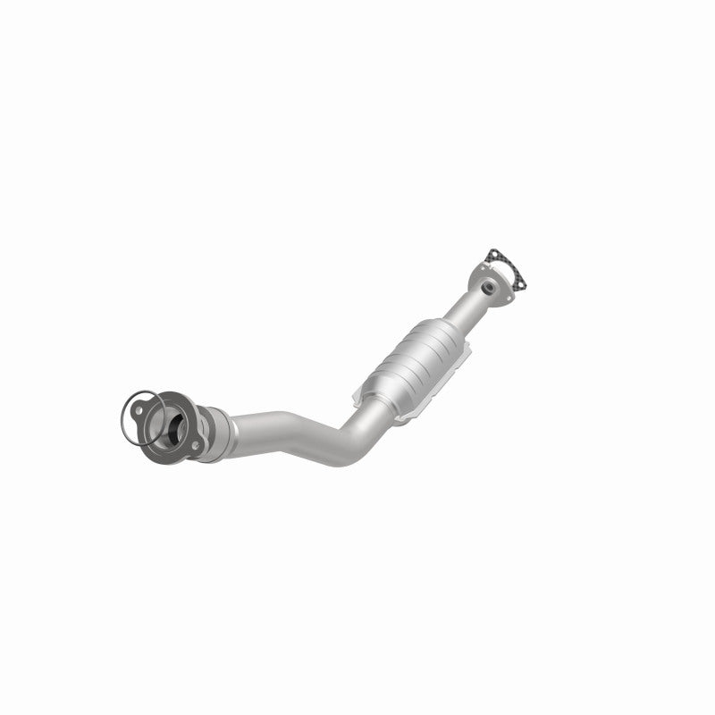 MagnaFlow 51996 oem grade direct-fit catalytic converter, opposite front three-quarter view of the turntable spin