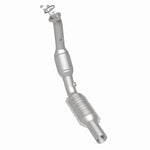 MagnaFlow 551937 carb direct-fit catalytic converter, rear three-quarter view of the turntable spin