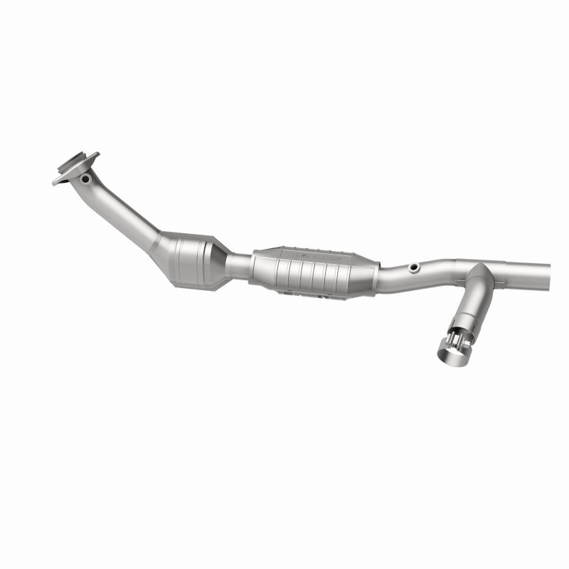 MagnaFlow 93128 hm grade direct-fit catalytic converter, side view of the turntable spin