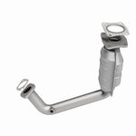 MagnaFlow 49005 oem grade direct-fit catalytic converter, opposite rear three-quarter view of the turntable spin