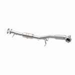MagnaFlow 49257 oem grade direct-fit catalytic converter, opposite rear three-quarter view of the turntable spin