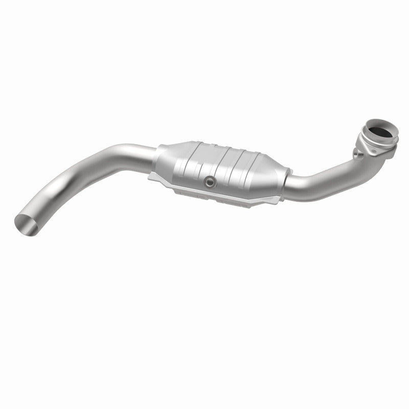 MagnaFlow 49412 oem grade direct-fit catalytic converter, opposite rear three-quarter view of the turntable spin