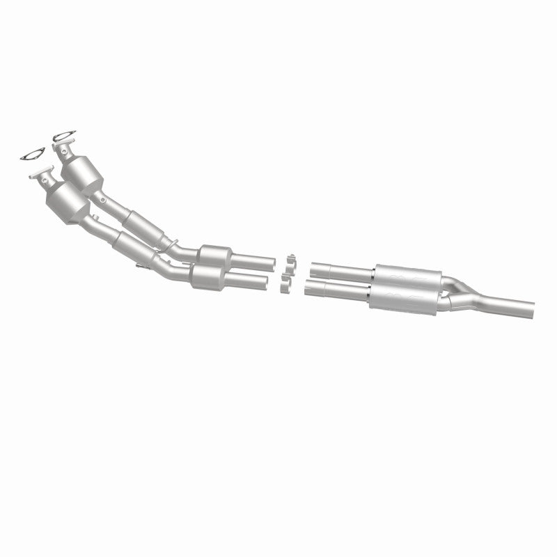 MagnaFlow 52938 oem grade direct-fit catalytic converter, side view of the turntable spin