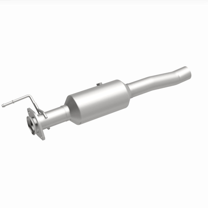 MagnaFlow 280439 oem grade direct-fit catalytic converter, front three-quarter view of the turntable spin