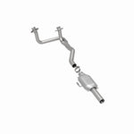 MagnaFlow 93314 epa direct-fit catalytic converter, rear three-quarter view of the turntable spin