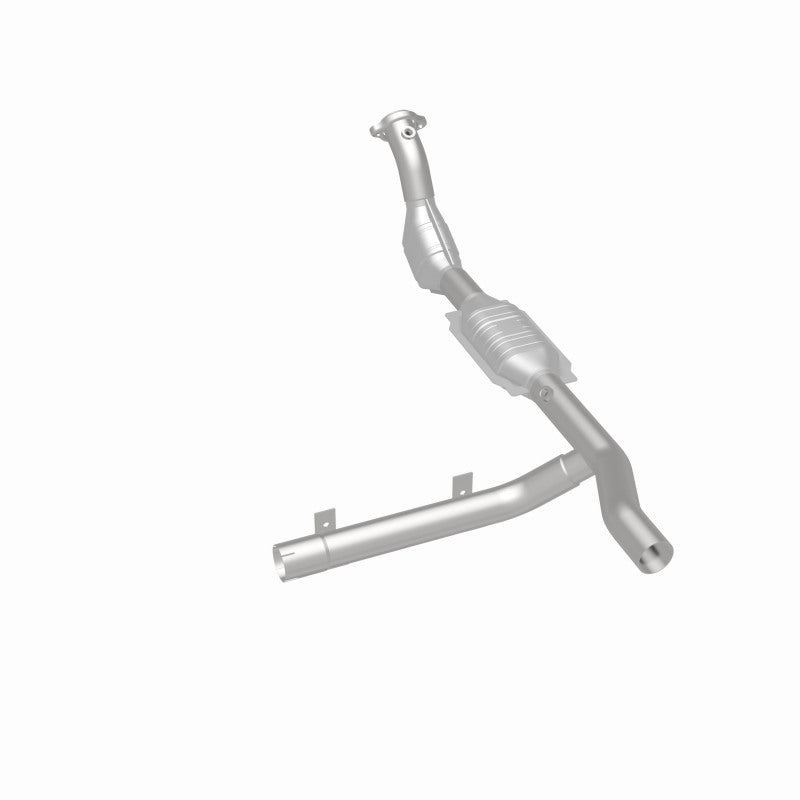 MagnaFlow 93130 hm grade direct-fit catalytic converter, rear three-quarter view of the turntable spin