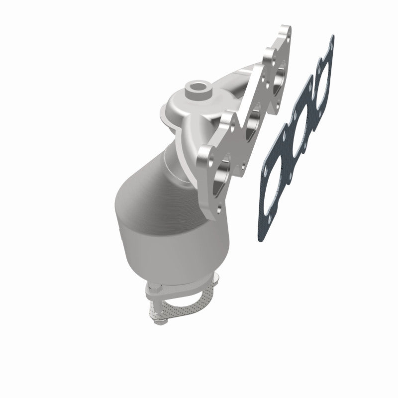 MagnaFlow 50318 hm grade manifold converter, opposite rear three-quarter view of the turntable spin