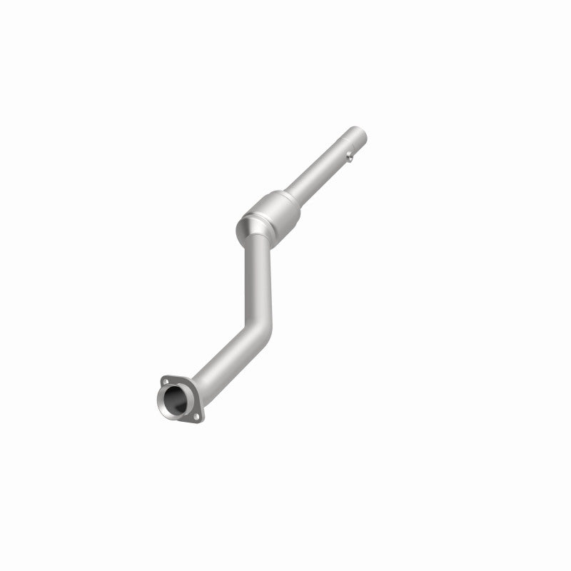 MagnaFlow 24520 hm grade direct-fit catalytic converter, opposite front three-quarter view of the turntable spin