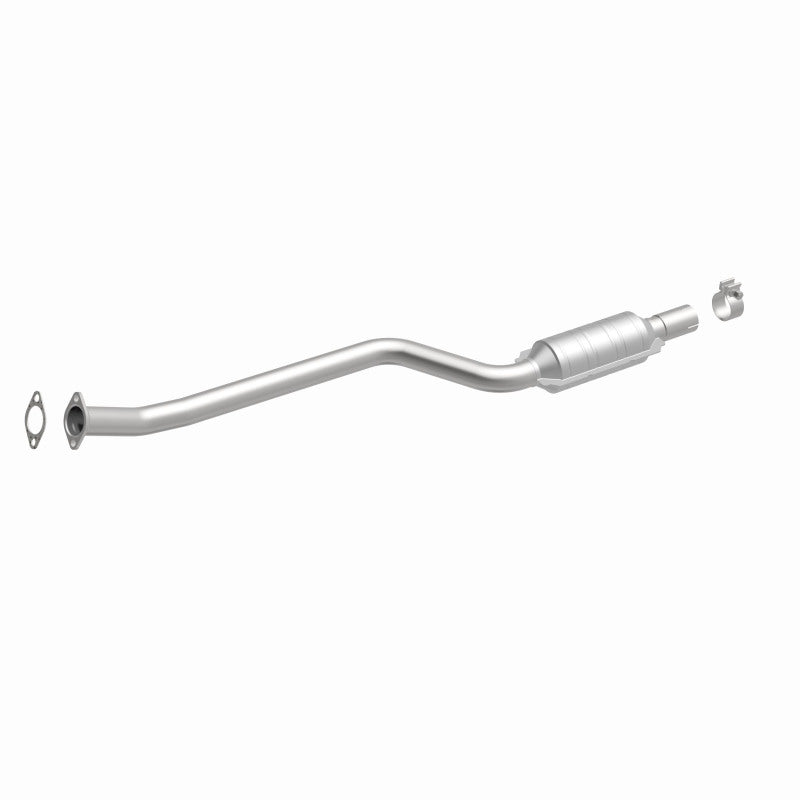 MagnaFlow 52481 oem grade direct-fit catalytic converter, front three-quarter view of the turntable spin