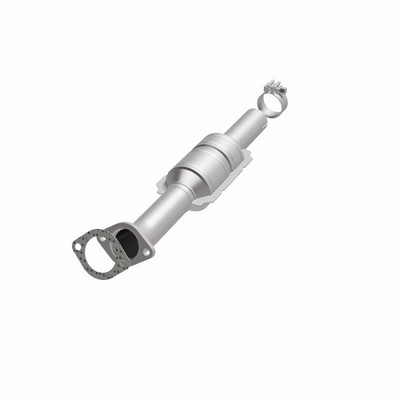 MagnaFlow 49151 oem grade direct-fit catalytic converter, opposite front three-quarter view of the turntable spin