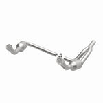 MagnaFlow 5551458 carb direct-fit catalytic converter, opposite front three-quarter view of the turntable spin