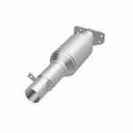 MagnaFlow 3391486 carb direct-fit catalytic converter, opposite front three-quarter view of the turntable spin