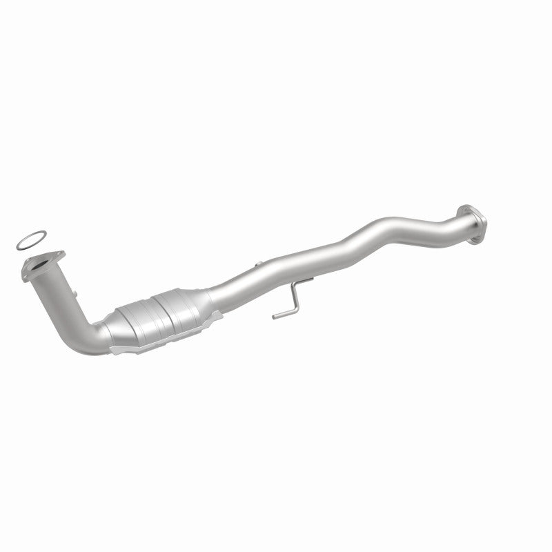 MagnaFlow 49641 oem grade direct-fit catalytic converter, front three-quarter view of the turntable spin