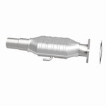 MagnaFlow 93439 epa direct-fit catalytic converter, side view of the turntable spin