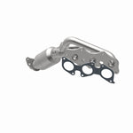 MagnaFlow 51198 oem grade manifold converter, opposite rear three-quarter view of the turntable spin