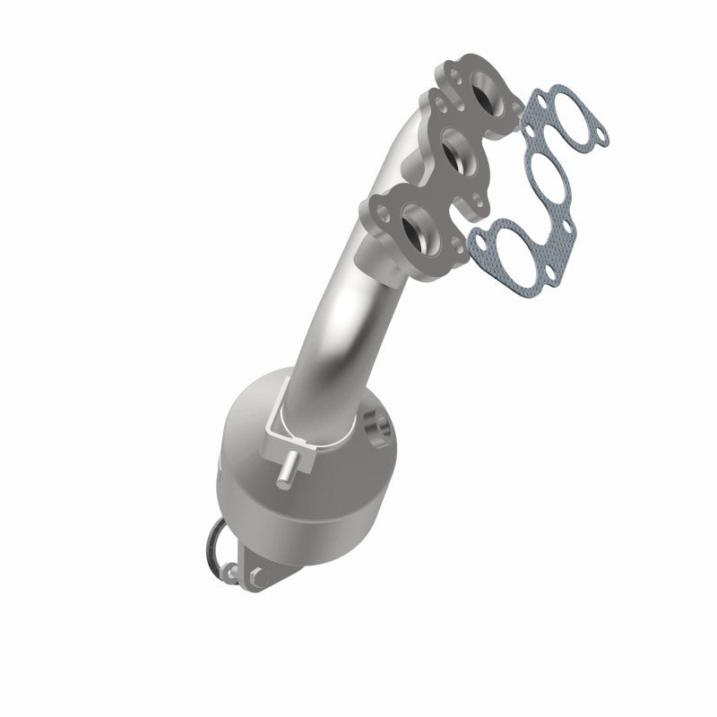 MagnaFlow 49837 oem grade manifold converter, opposite rear three-quarter view of the turntable spin