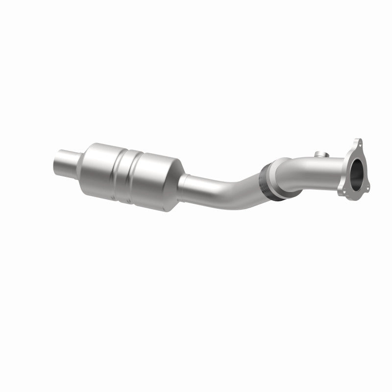 MagnaFlow 93290 hm grade direct-fit catalytic converter, opposite rear three-quarter view of the turntable spin