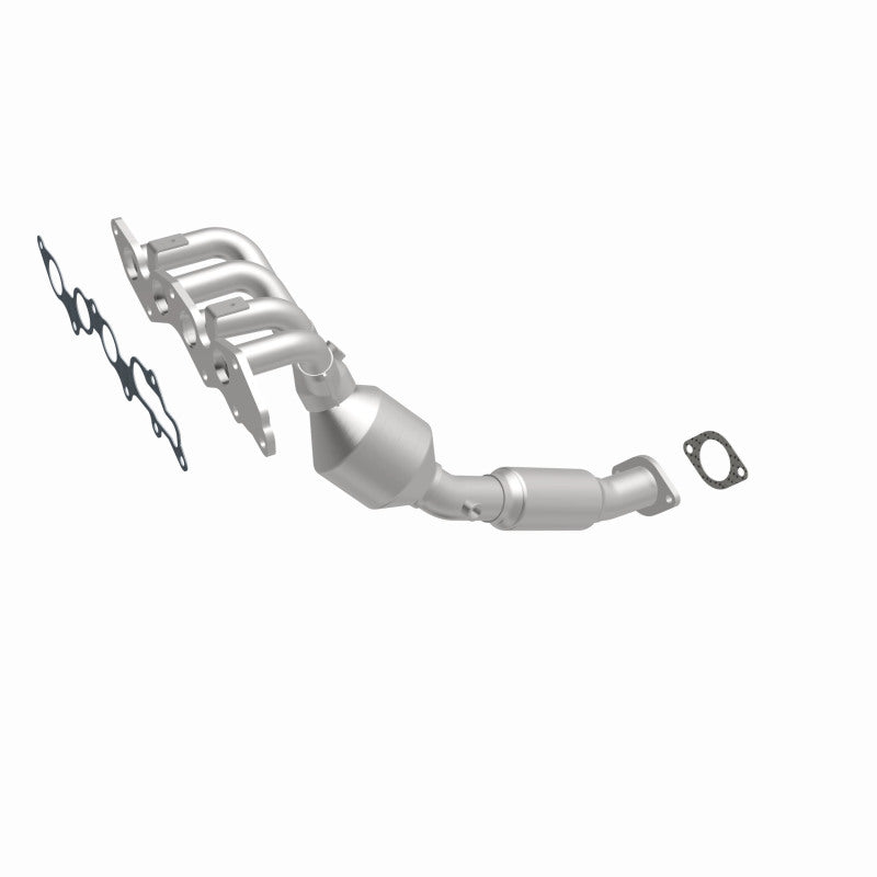 MagnaFlow 50391 hm grade manifold converter, front three-quarter view of the turntable spin