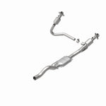 MagnaFlow 458012 carb direct-fit catalytic converter, rear view of the turntable spin