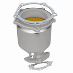 MagnaFlow 452020 carb direct-fit catalytic converter, rear three-quarter view of the turntable spin