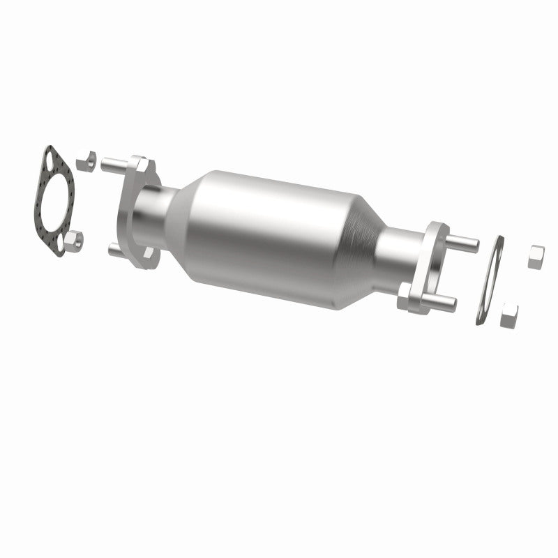 MagnaFlow 52434 oem grade direct-fit catalytic converter, opposite rear three-quarter view of the turntable spin