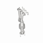 MagnaFlow 50400 hm grade manifold converter, rear three-quarter view of the turntable spin