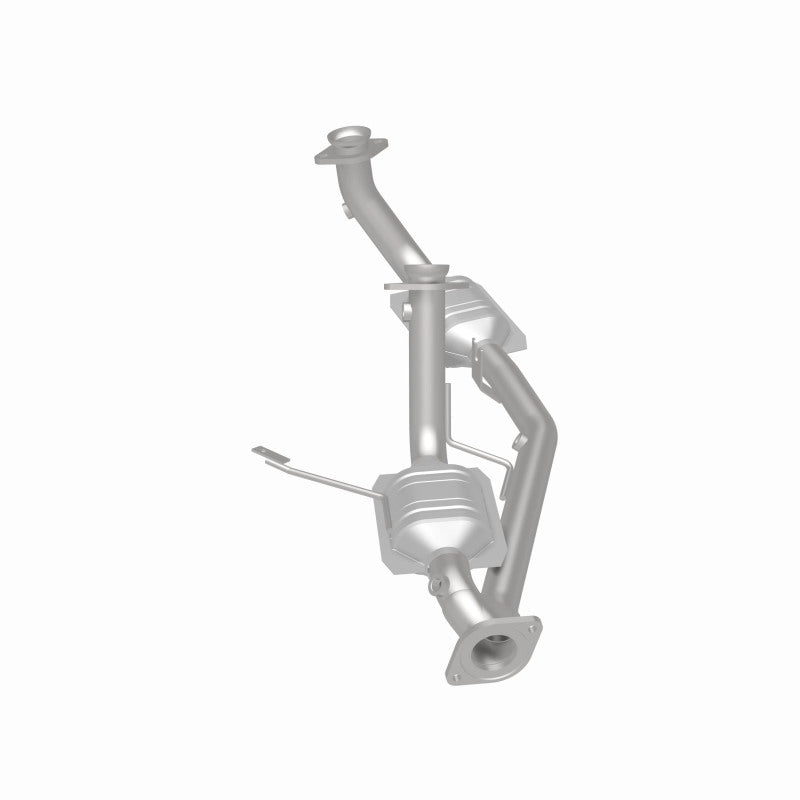 MagnaFlow 93436 hm grade direct-fit catalytic converter, rear three-quarter view of the turntable spin