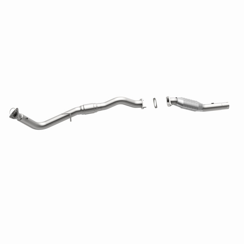 MagnaFlow 447283 carb direct-fit catalytic converter, opposite side view of the turntable spin