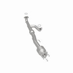 MagnaFlow 52027 oem grade direct-fit catalytic converter, rear three-quarter view of the turntable spin