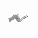 MagnaFlow 5531222 carb manifold converter, opposite front three-quarter view of the turntable spin