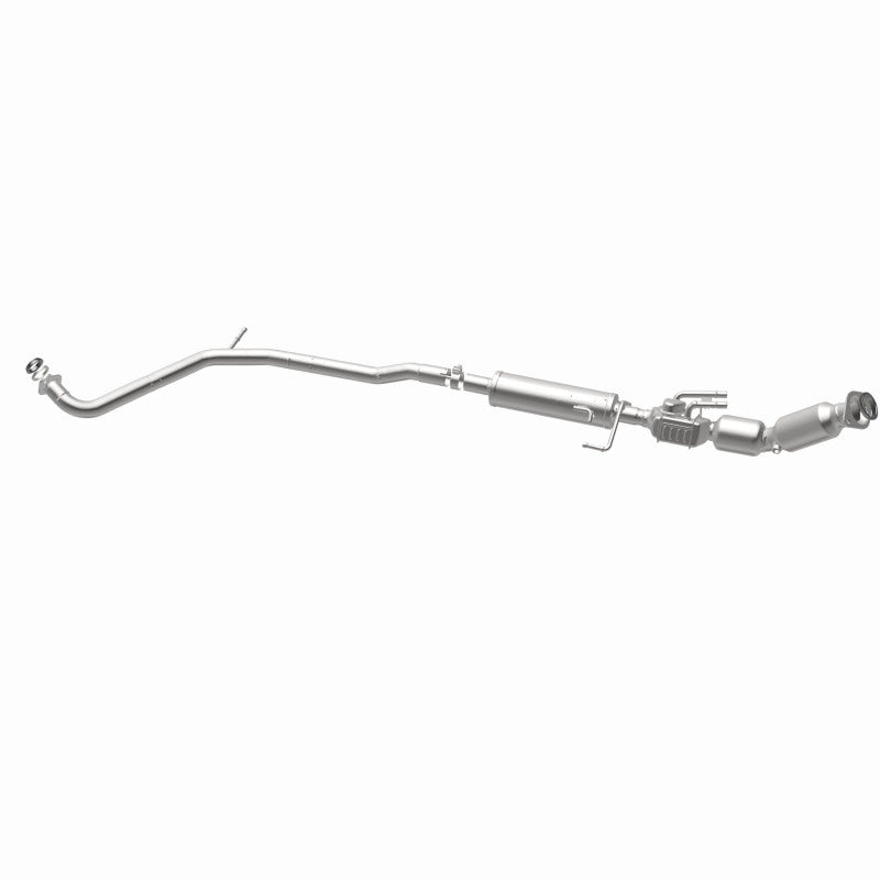 MagnaFlow 280460 oem grade direct-fit catalytic converter, opposite rear three-quarter view of the turntable spin