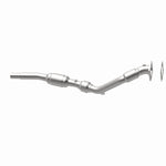 MagnaFlow 49892 oem grade direct-fit catalytic converter, opposite rear three-quarter view of the turntable spin
