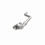 MagnaFlow 52224 oem grade direct-fit catalytic converter, opposite front three-quarter view of the turntable spin