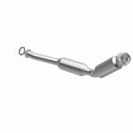 MagnaFlow 5411010 carb direct-fit catalytic converter, opposite front three-quarter view of the turntable spin