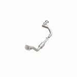 MagnaFlow 4551039 carb direct-fit catalytic converter, opposite front three-quarter view of the turntable spin