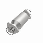 MagnaFlow 93642 hm grade direct-fit catalytic converter, opposite front three-quarter view of the turntable spin