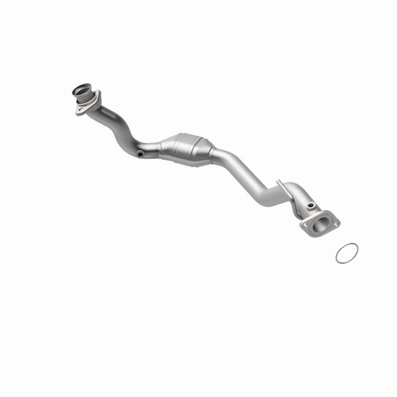 MagnaFlow 23311 hm grade direct-fit catalytic converter, rear three-quarter view of the turntable spin