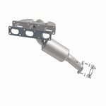 MagnaFlow 50288 hm grade manifold converter, front three-quarter view of the turntable spin