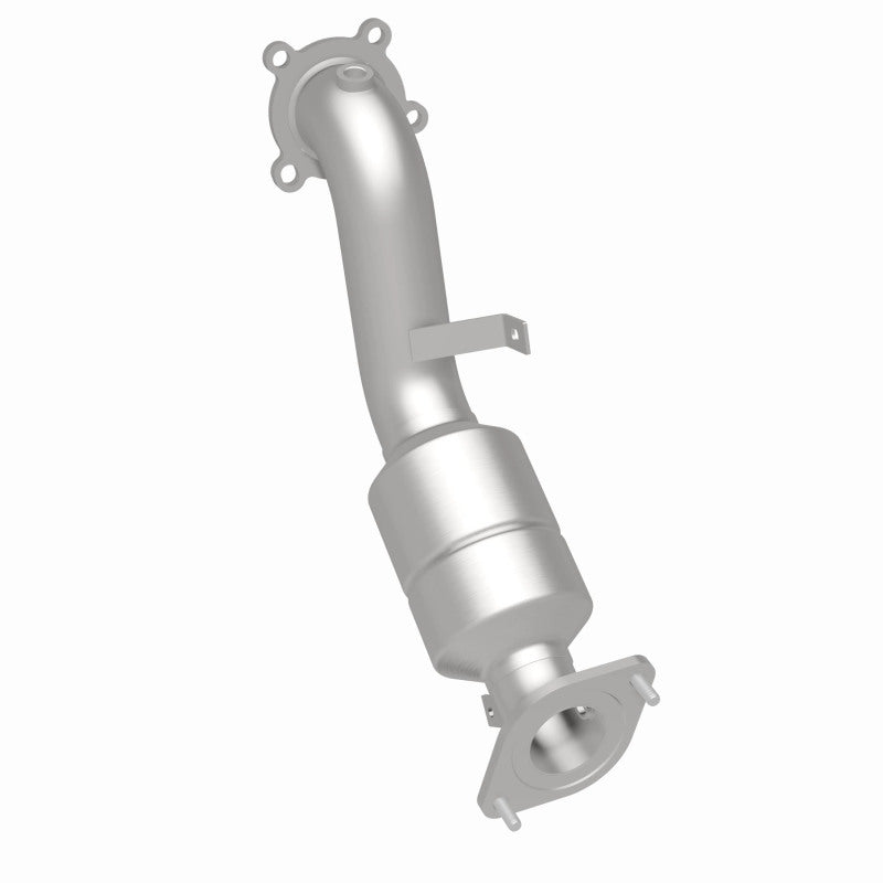 MagnaFlow 551573 carb direct-fit catalytic converter, rear three-quarter view of the turntable spin