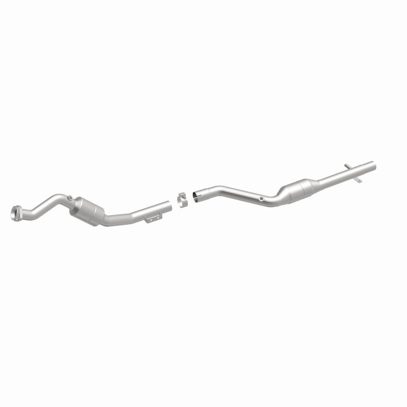 MagnaFlow 24008 hm grade direct-fit catalytic converter, front three-quarter view of the turntable spin