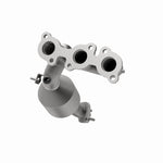 MagnaFlow 50690 hm grade manifold converter, opposite front three-quarter view of the turntable spin