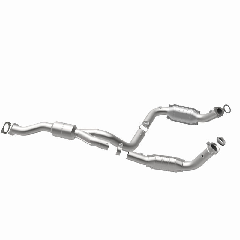 MagnaFlow 52113 oem grade direct-fit catalytic converter, opposite rear three-quarter view of the turntable spin