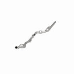 MagnaFlow 93289 hm grade direct-fit catalytic converter, opposite front three-quarter view of the turntable spin