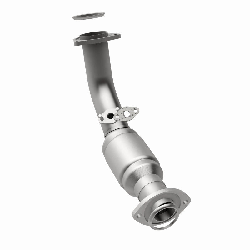 MagnaFlow 93258 hm grade direct-fit catalytic converter, rear three-quarter view of the turntable spin